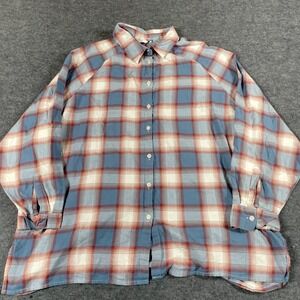 Asos Design Top Womens 12 Blue Plaid Button Up Long Sleeve Collared Cotton Light